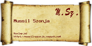 Mussil Szonja névjegykártya